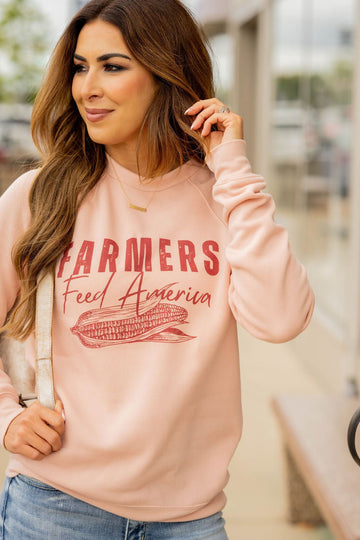 Farmers Feed America Graphic Crewneck - Betsey's Boutique Shop -