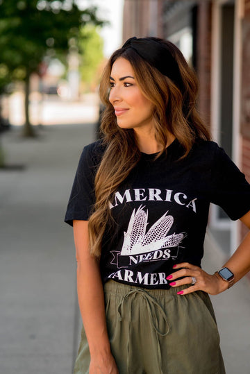 America Needs Farmers Graphic Tee - Betsey's Boutique Shop