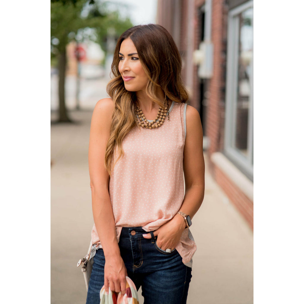 Polka Dot Front Tank - Betsey's Boutique Shop