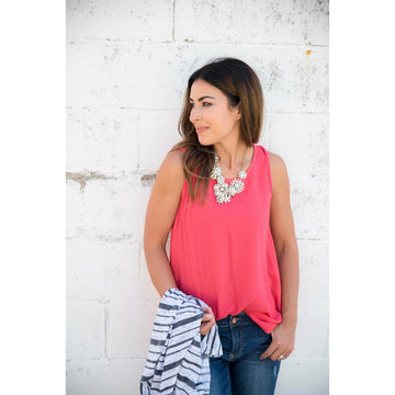 Woven Front Tank - Betsey's Boutique Shop