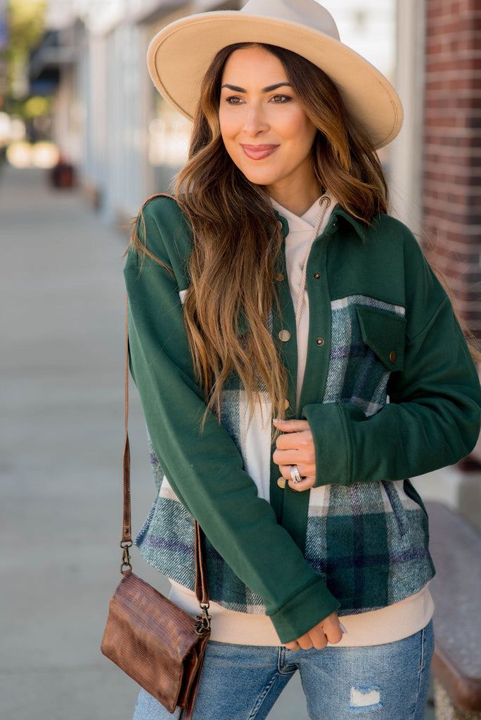 Plaid Bottom Shacket - Betsey's Boutique Shop