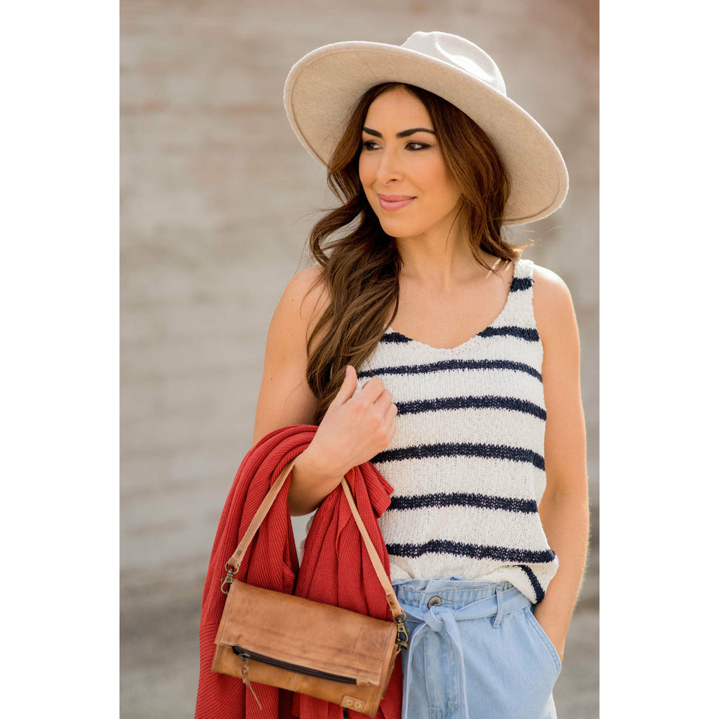 V-Neck Striped Knit Tank - Betsey's Boutique Shop