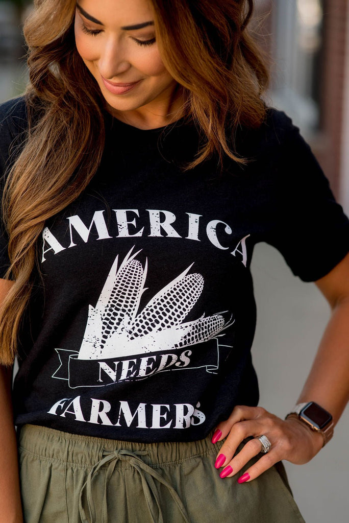 America Needs Farmers Graphic Tee - Betsey's Boutique Shop