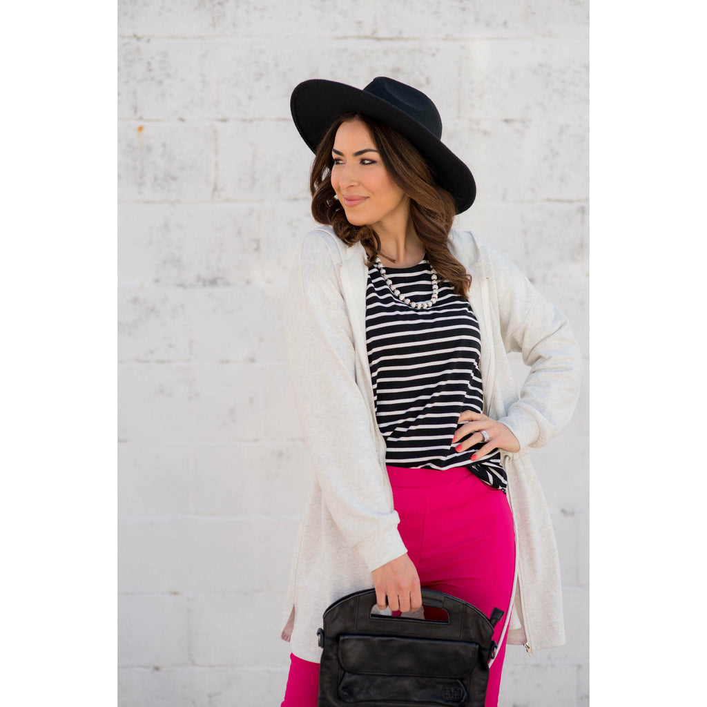 Striped Accented Dot Tee - Betsey's Boutique Shop