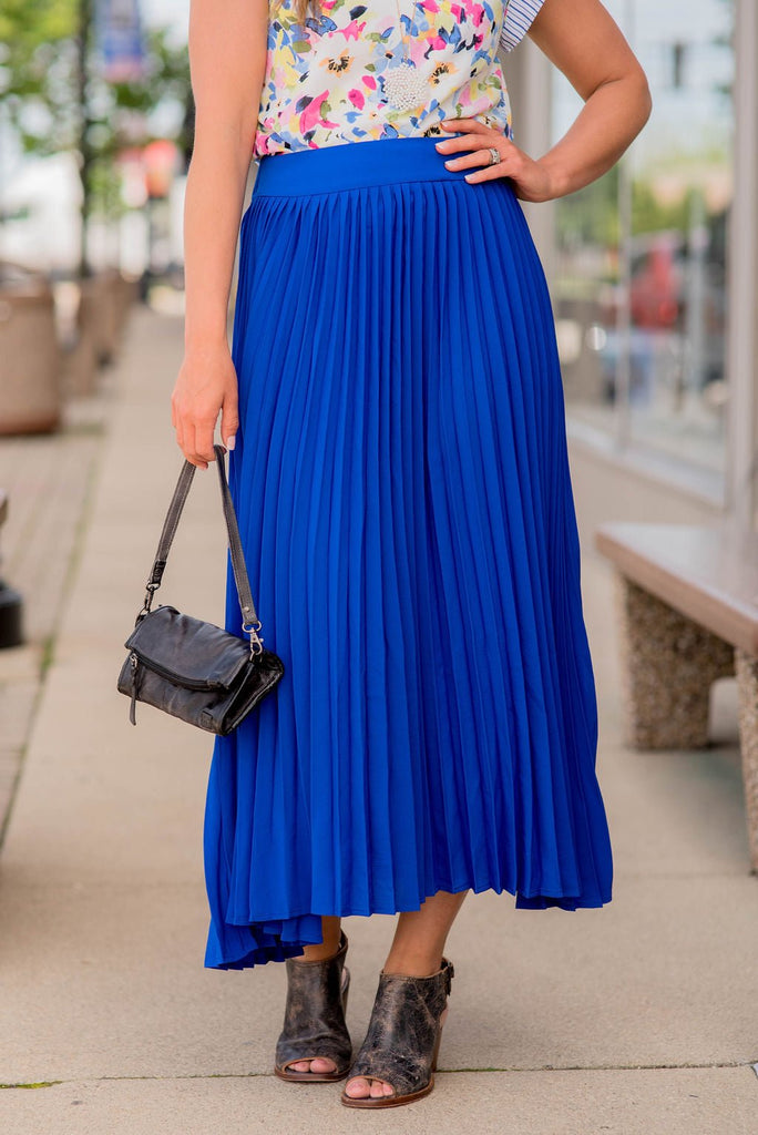 Basic Pleated Maxi Skirt - Betsey's Boutique Shop -