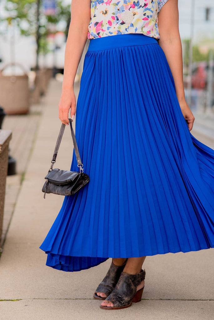 Basic Pleated Maxi Skirt - Betsey's Boutique Shop -