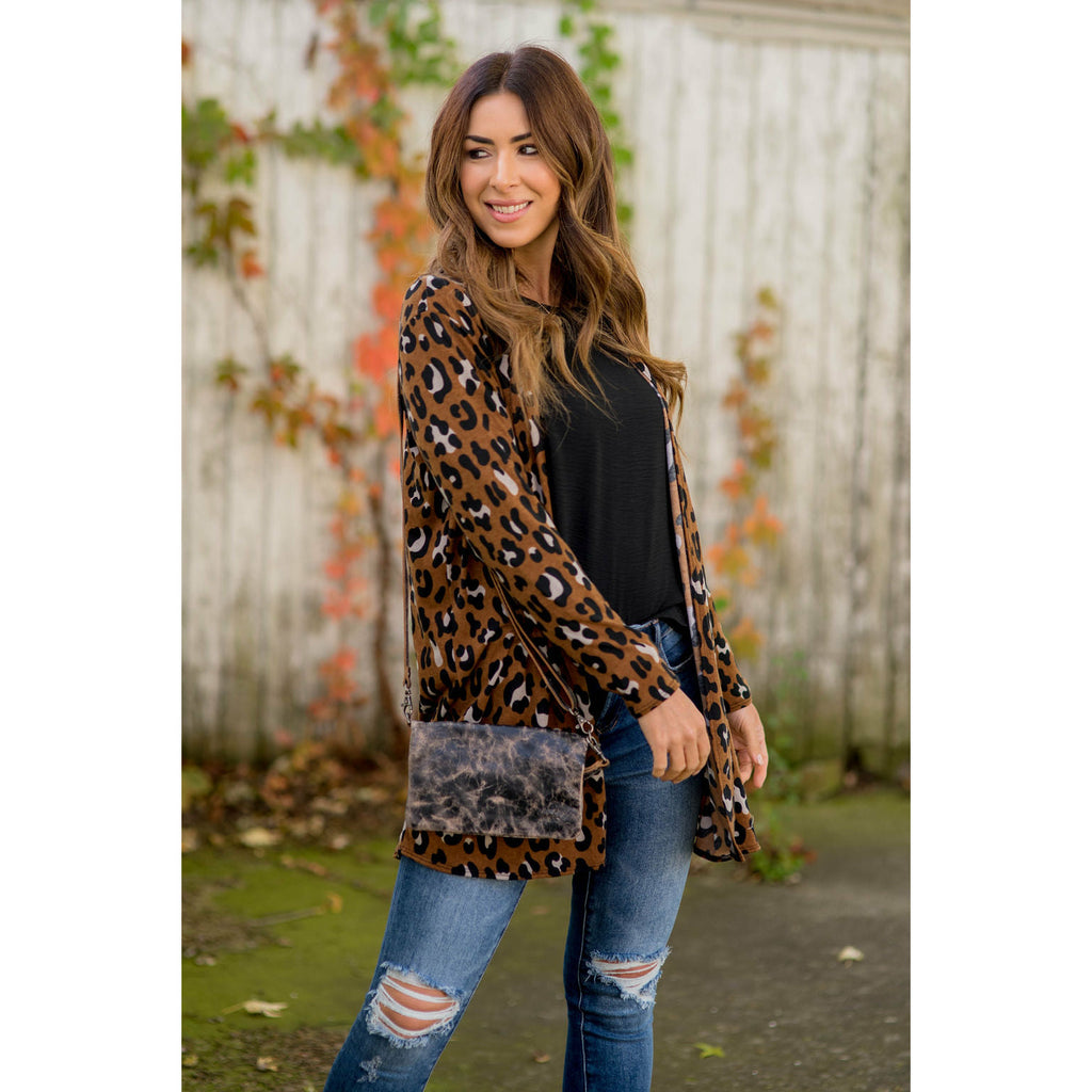 Leopard Print Tunic Cardigan - Betsey's Boutique Shop