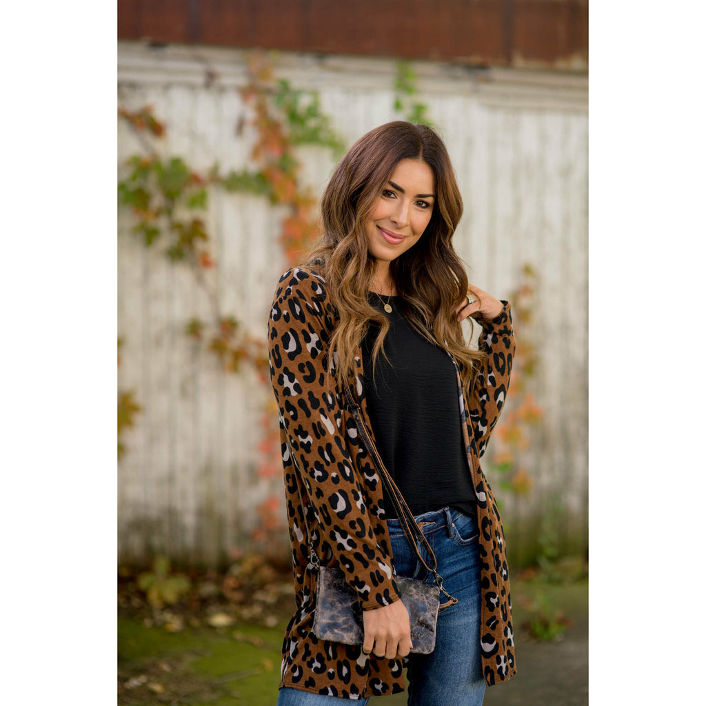 Leopard Print Tunic Cardigan - Betsey's Boutique Shop