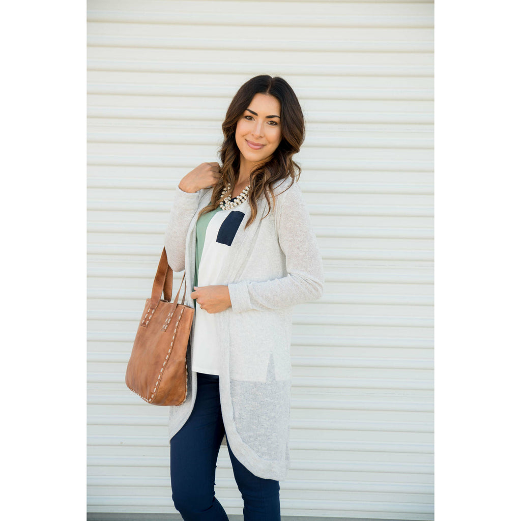 Raw Stitched Cardigan - Betsey's Boutique Shop