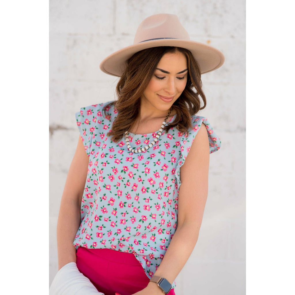 Floral Ruffle Blouse - Betsey's Boutique Shop