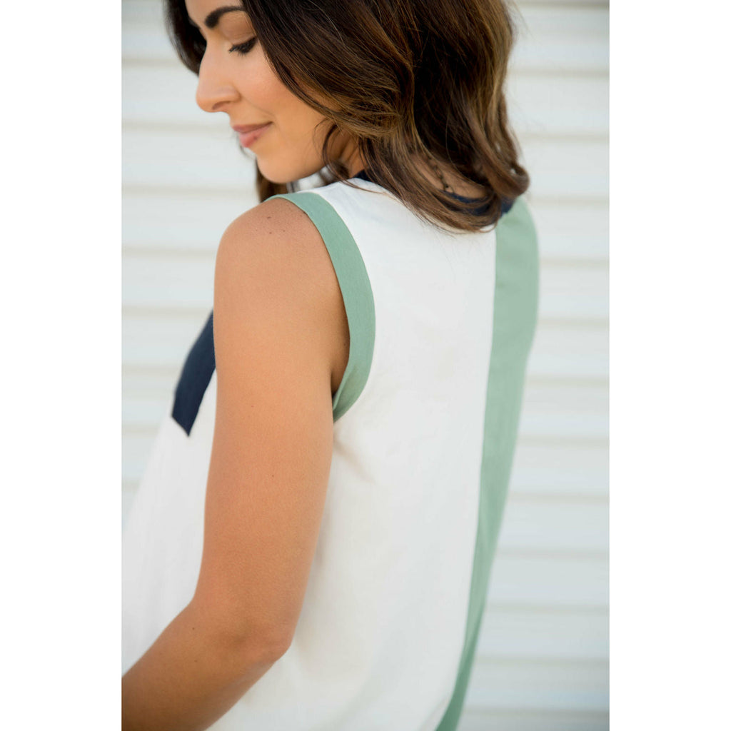 Vertical Blocked Pocket Tank - Betsey's Boutique Shop