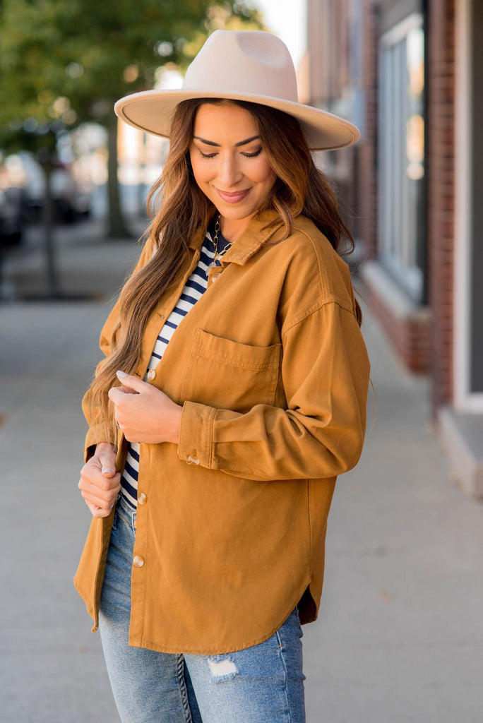 Neutral Basic Shacket - Betsey's Boutique Shop