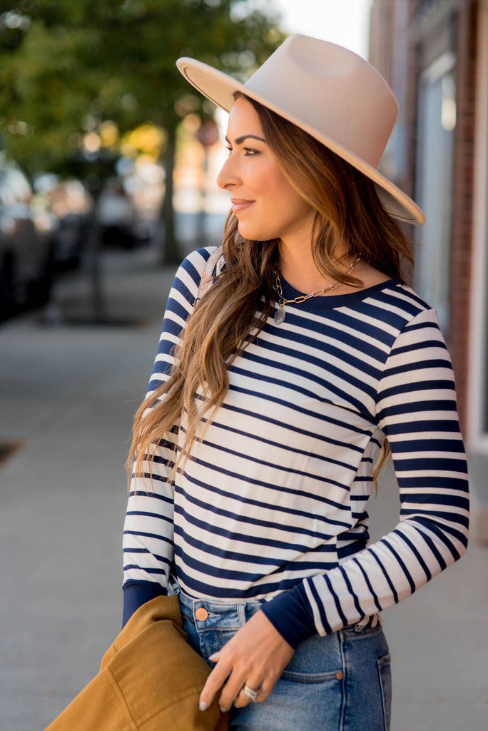 DUPLICATE Ombre Striped Long Sleeve Tee - Betsey's Boutique Shop