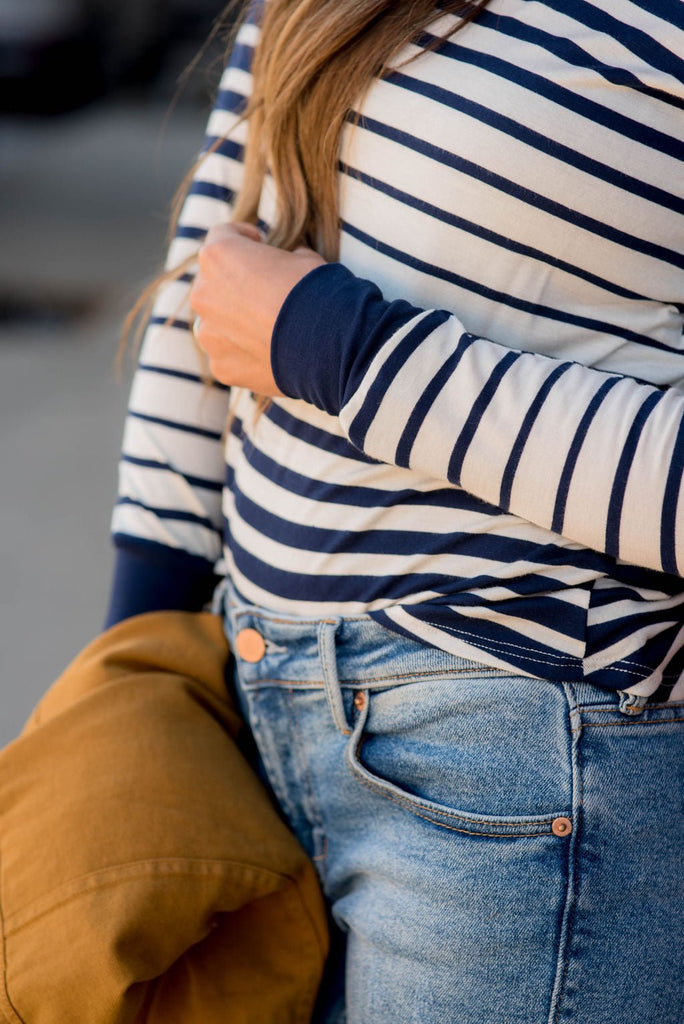 DUPLICATE Ombre Striped Long Sleeve Tee - Betsey's Boutique Shop