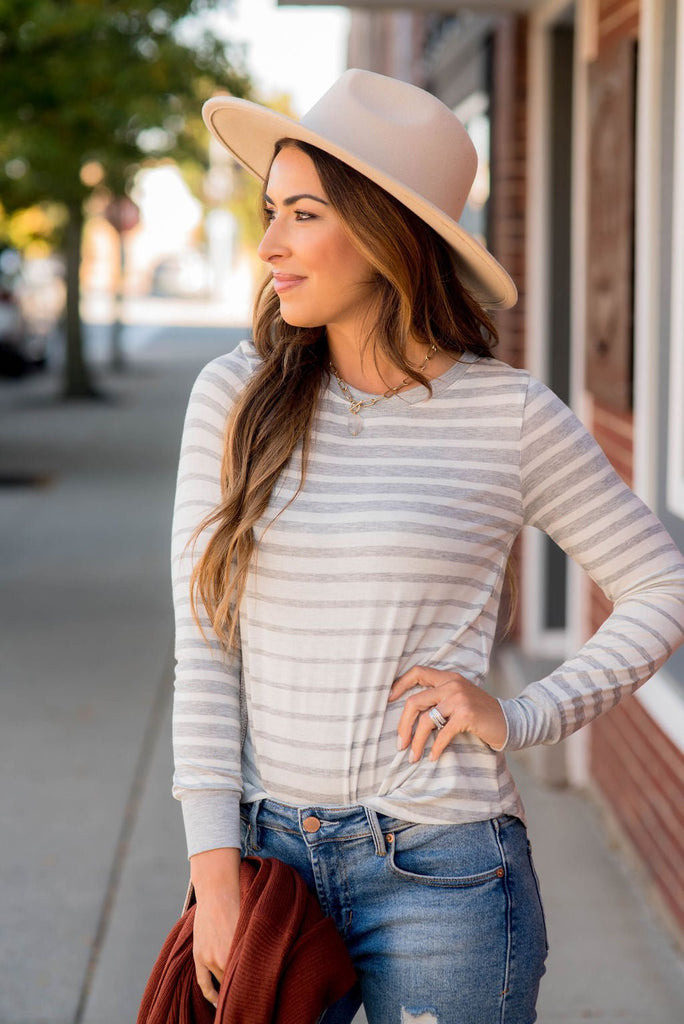 DUPLICATE Ombre Striped Long Sleeve Tee - Betsey's Boutique Shop