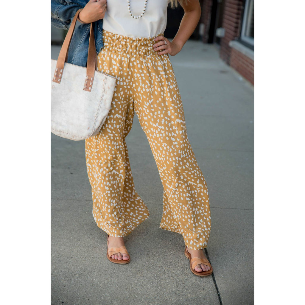 Wide Leg Leopard Pants - Betsey's Boutique Shop - Pants