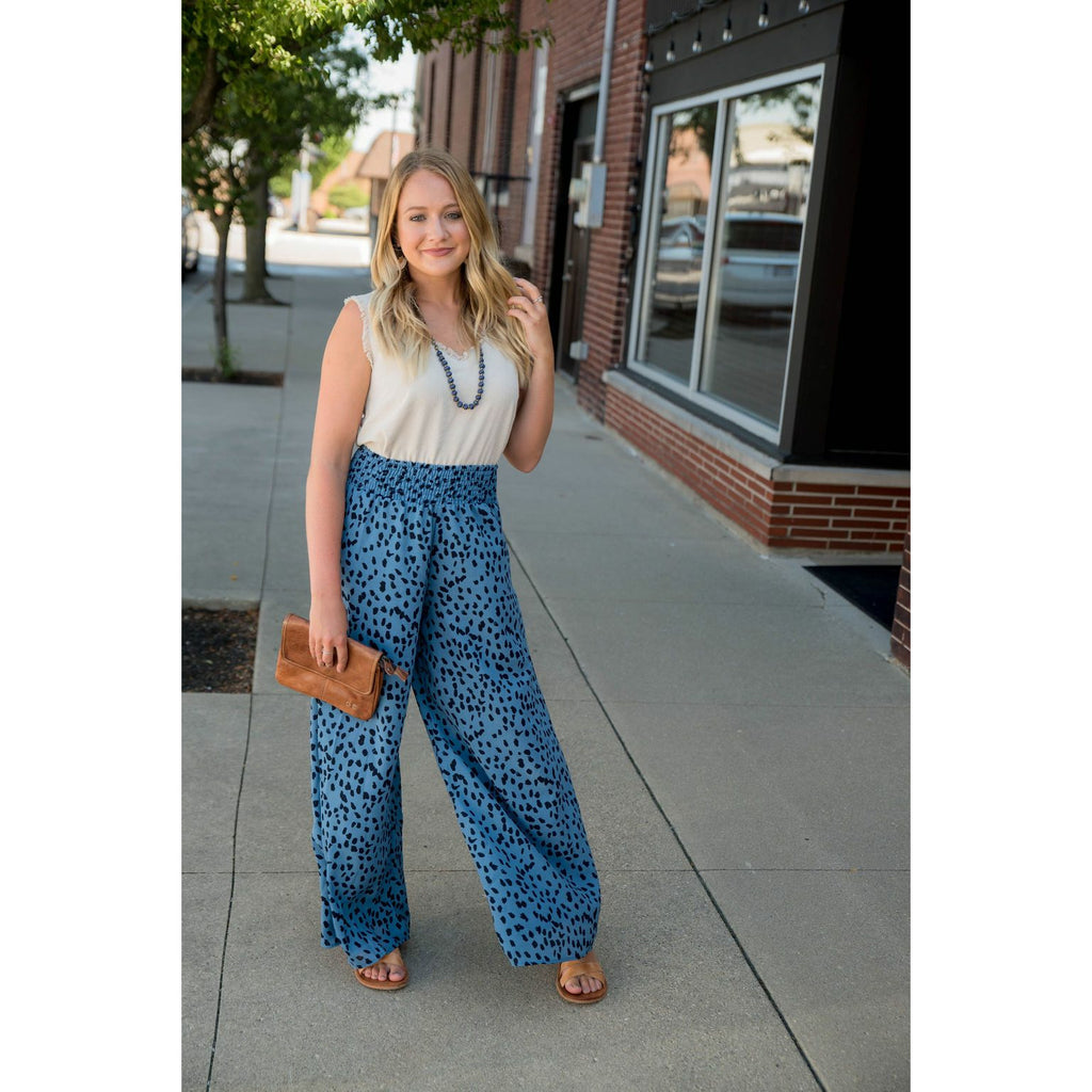 Wide Leg Leopard Pants - Betsey's Boutique Shop - Pants