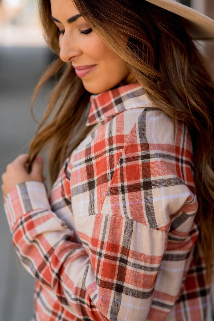 Festive Fall Plaid Button Up - Betsey's Boutique Shop