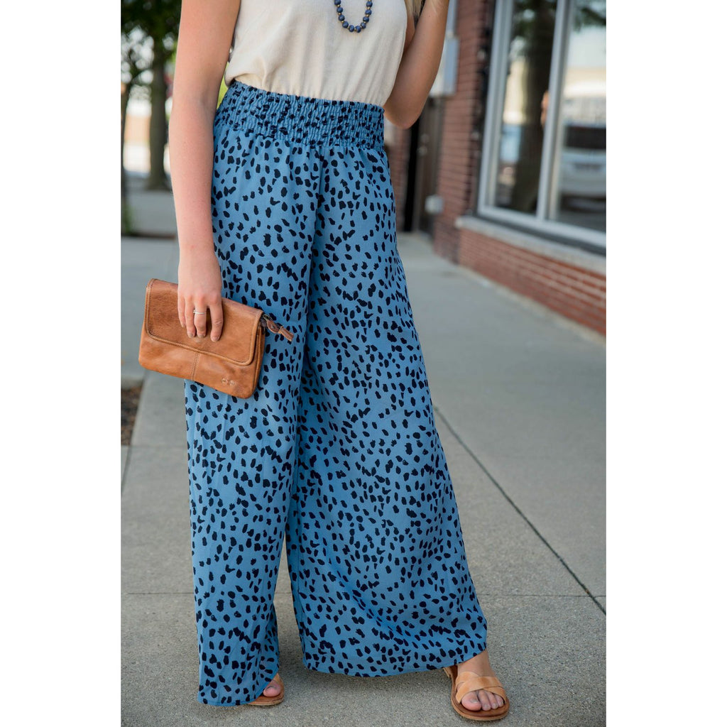 Wide Leg Leopard Pants - Betsey's Boutique Shop - Pants