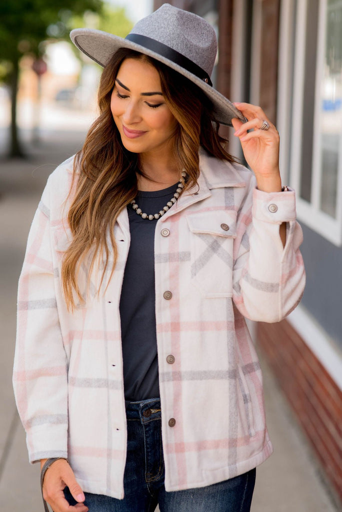 Pastel Plaid Shacket - Betsey's Boutique Shop