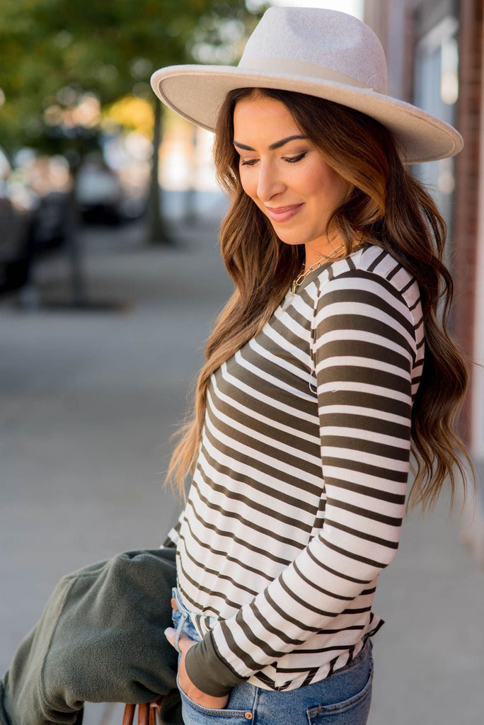 DUPLICATE Ombre Striped Long Sleeve Tee - Betsey's Boutique Shop