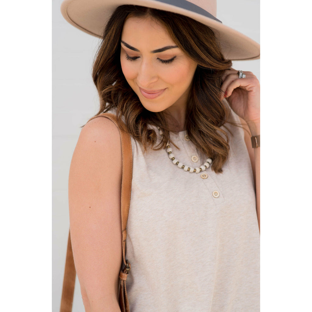 Four Button Tank - Cream - Betsey's Boutique Shop