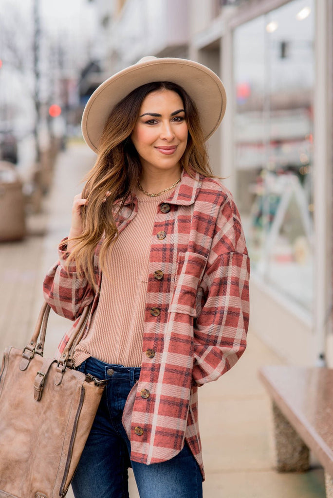 Free Spirit Plaid Shacket - Betsey's Boutique Shop -