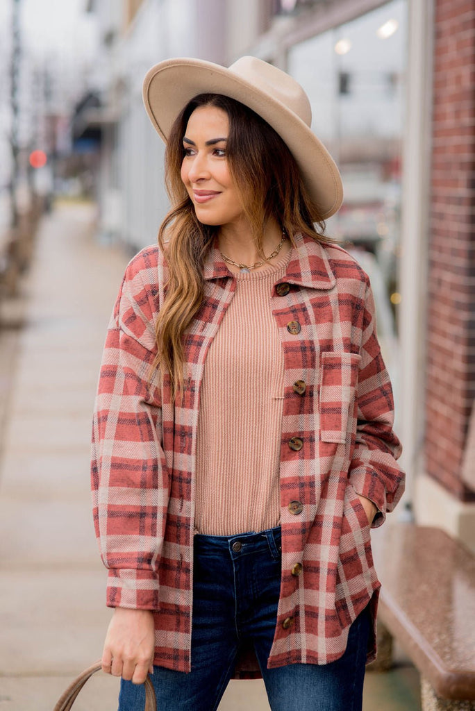 Free Spirit Plaid Shacket - Betsey's Boutique Shop -