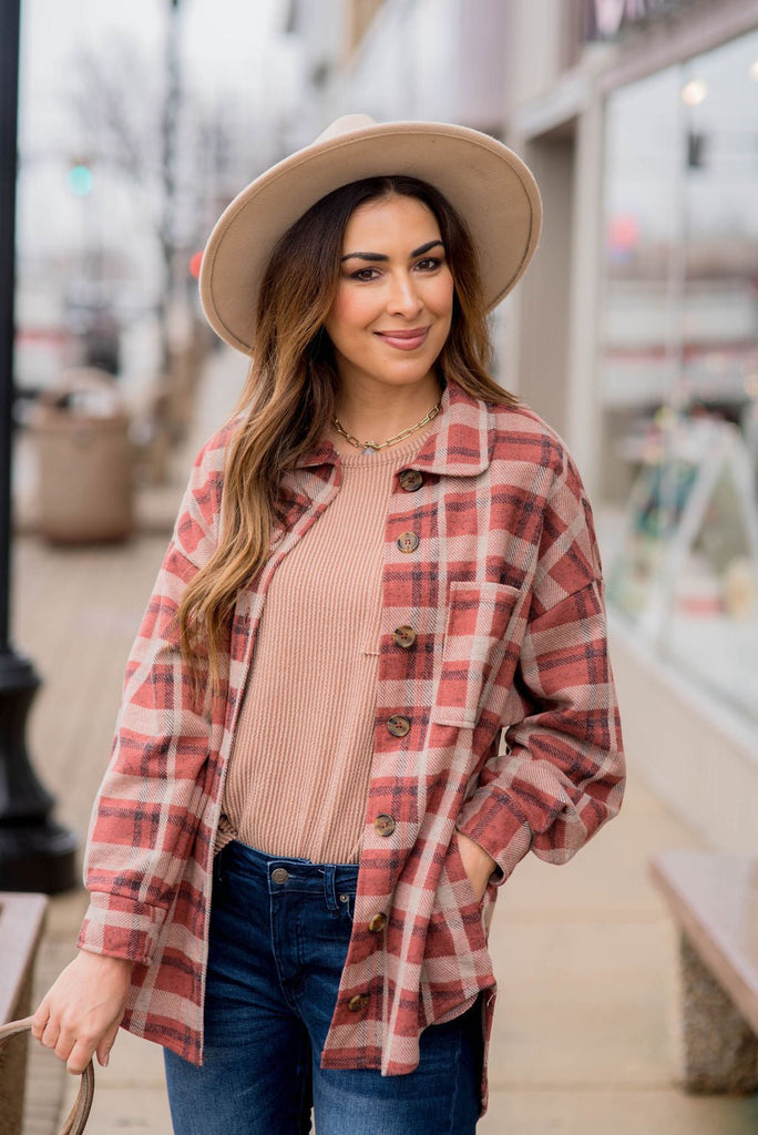 Free Spirit Plaid Shacket - Betsey's Boutique Shop -