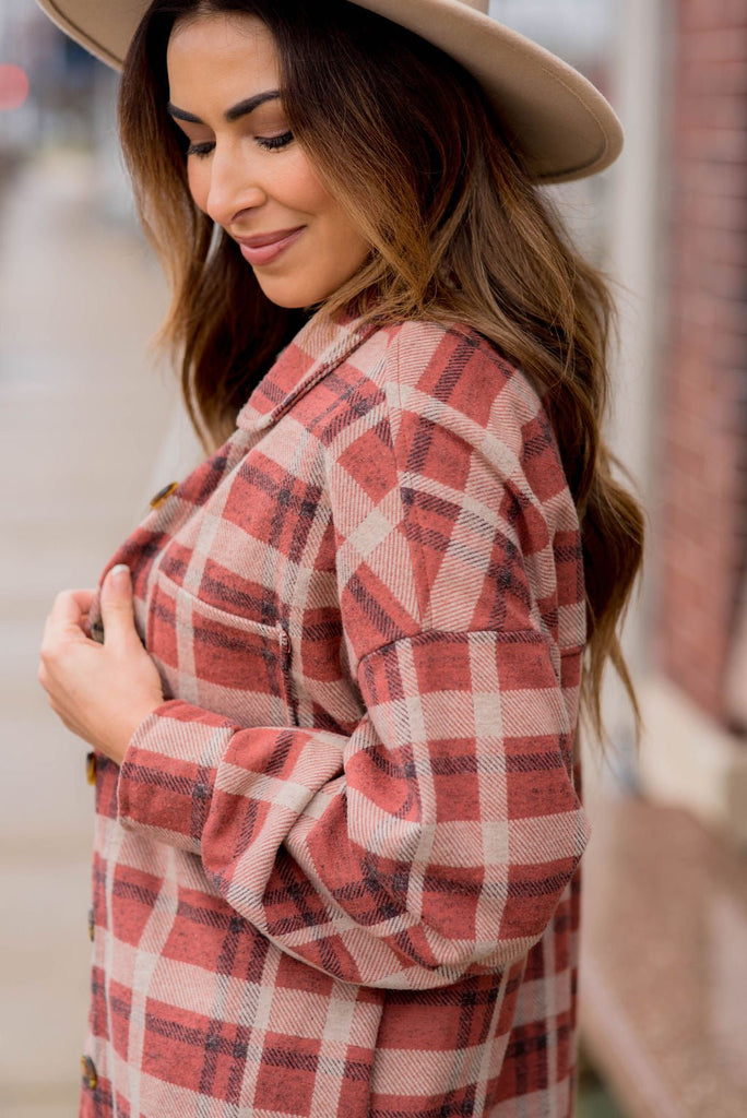 Free Spirit Plaid Shacket - Betsey's Boutique Shop -