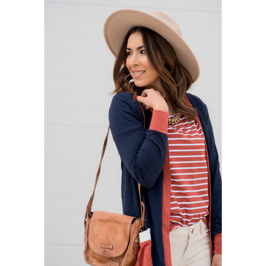 Striped Accented Dot Tee - Betsey's Boutique Shop