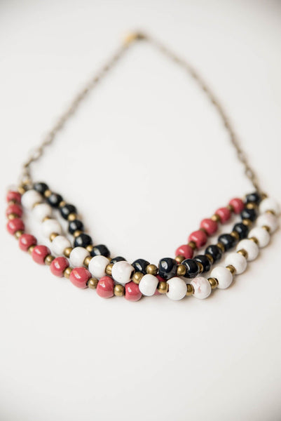 Bel Koz Mixed Triple Twist Clay Necklace