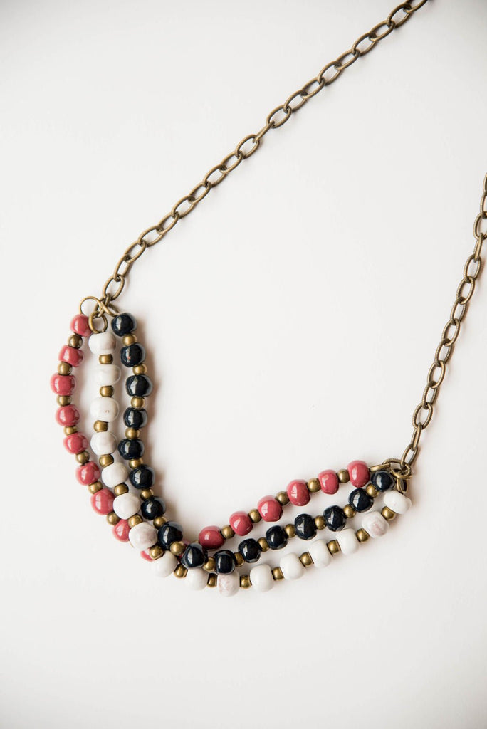 Bel Koz Mixed Triple Twist Clay Necklace - Betsey's Boutique Shop - Necklaces