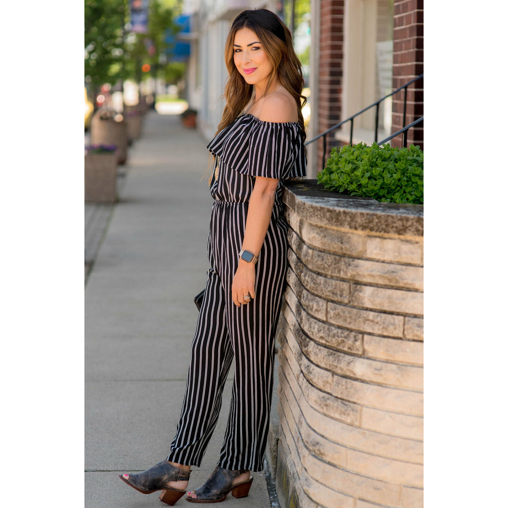 Off the Shoulder Jumpsuit - Betsey's Boutique Shop