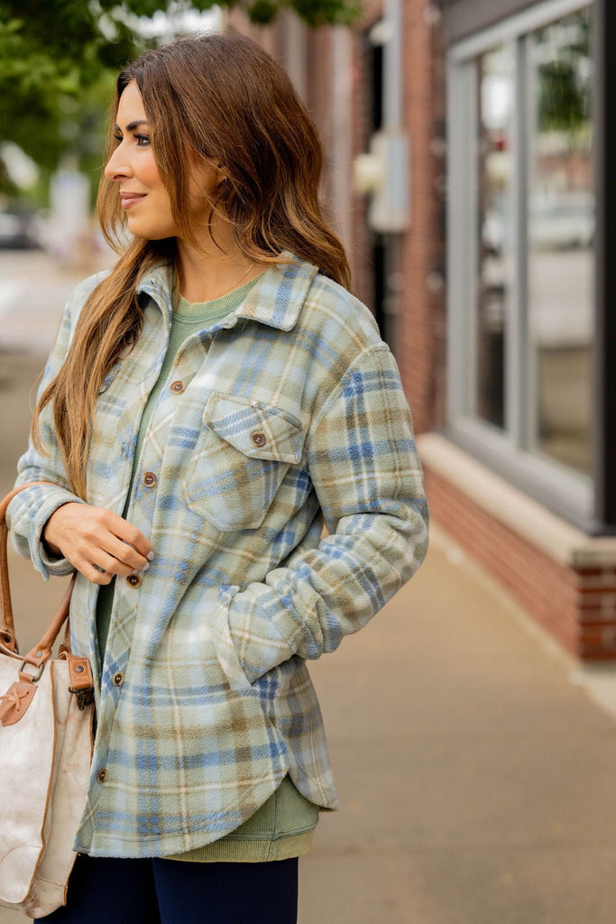 Blown Away Plaid Shacket - Betsey's Boutique Shop -