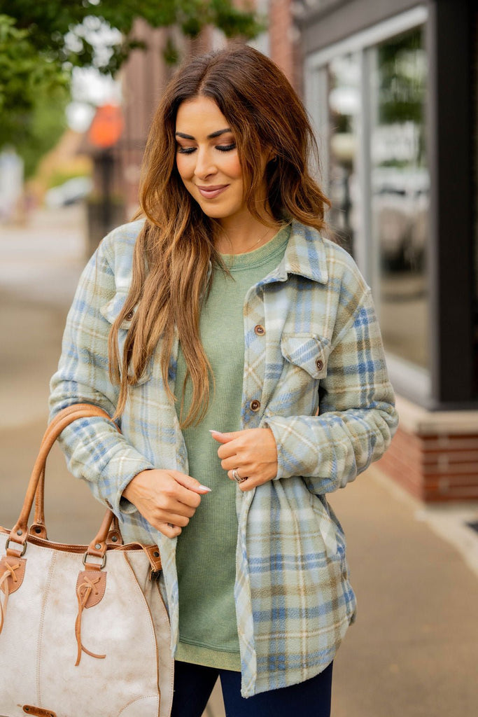 Blown Away Plaid Shacket - Betsey's Boutique Shop -