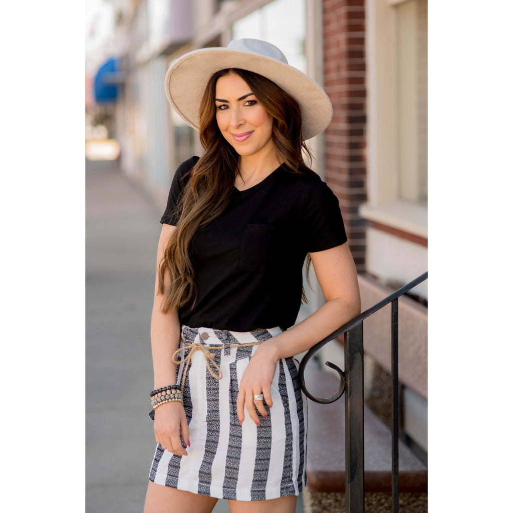 Heathered Striped Skirt - Betsey's Boutique Shop