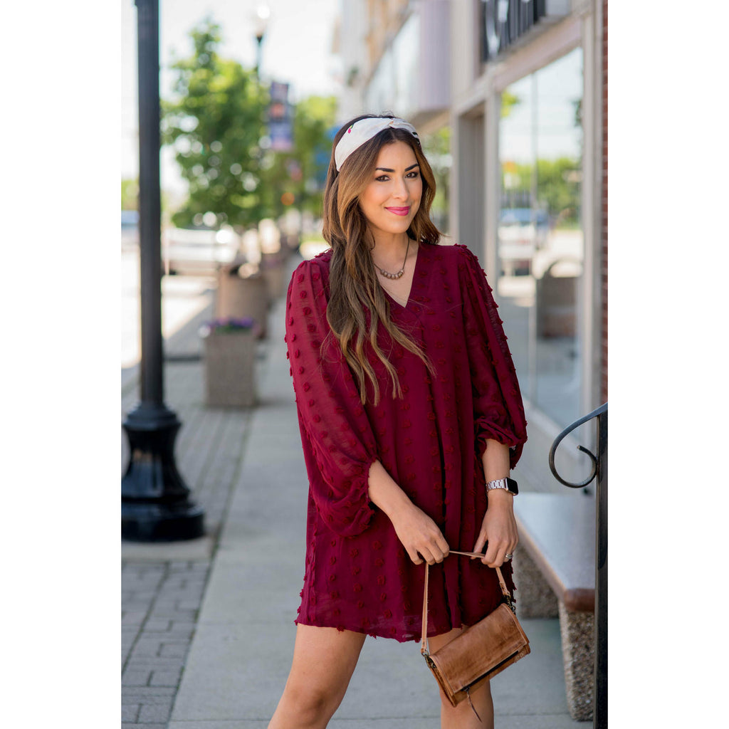 Swiss Dot Long Sleeve Dress - Betsey's Boutique Shop