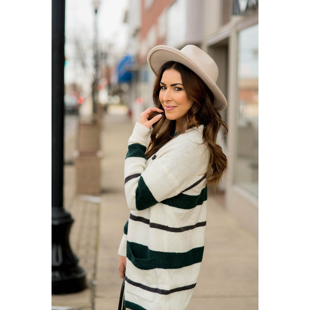 Multi Size Stripe Cardigan - Betsey's Boutique Shop - Coats & Jackets