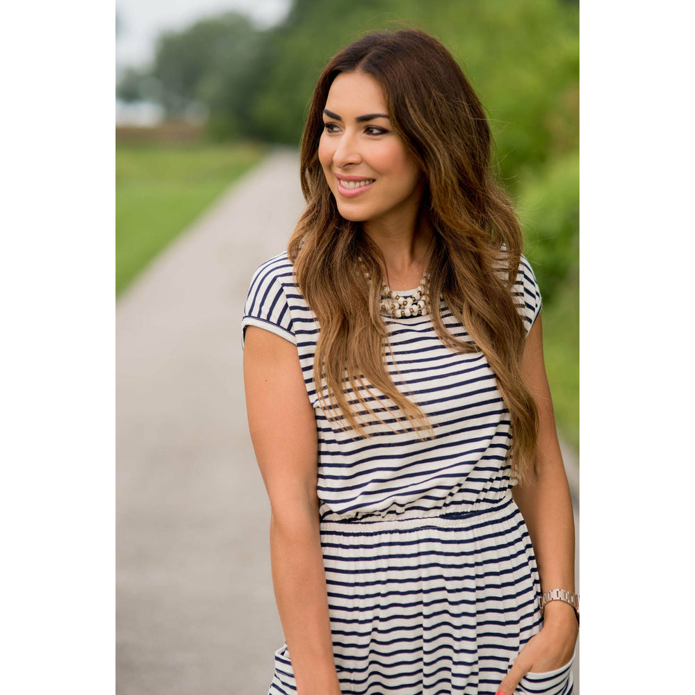 Striped Front Pocket Tee Dress – Betsey's Boutique Shop