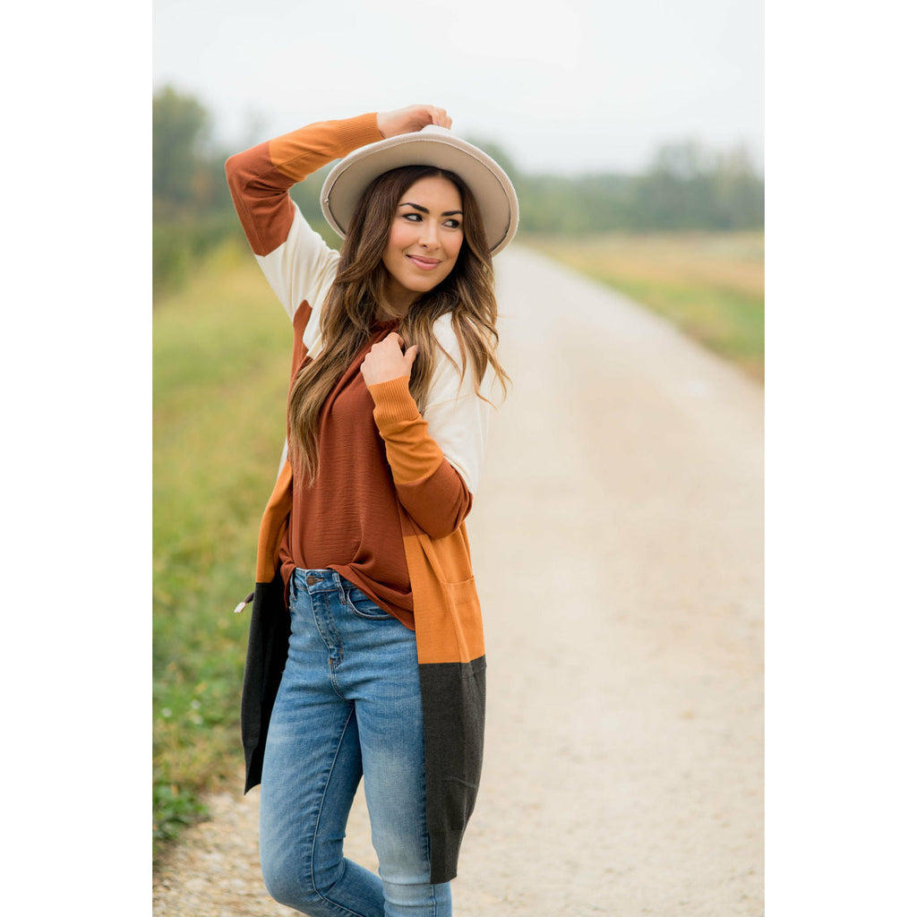 Quad Color Block So Soft Tunic Cardigan - Betsey's Boutique Shop