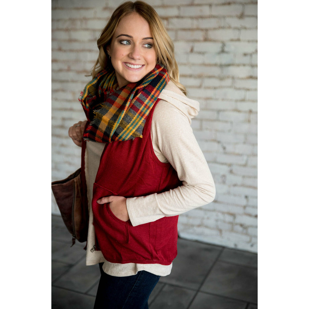 Navy/Red/Mustard Infinity Scarf - Betsey's Boutique Shop