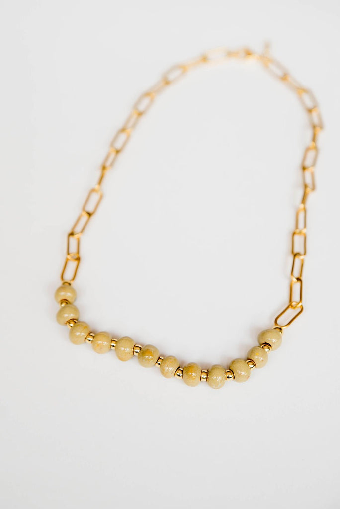 Bel Koz Gold Single Strand Clay Necklace - Betsey's Boutique Shop -