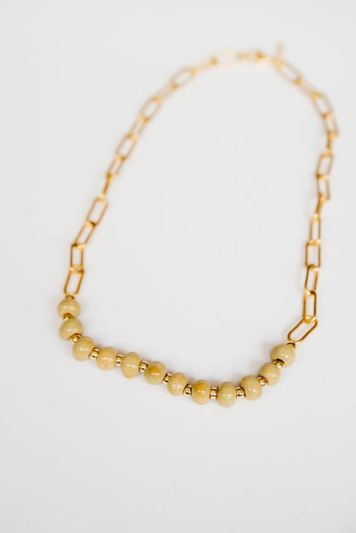 Bel Koz Gold Single Strand Clay Necklace