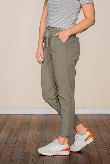 Drawstring Pocket Slit Pants - Betsey's Boutique Shop