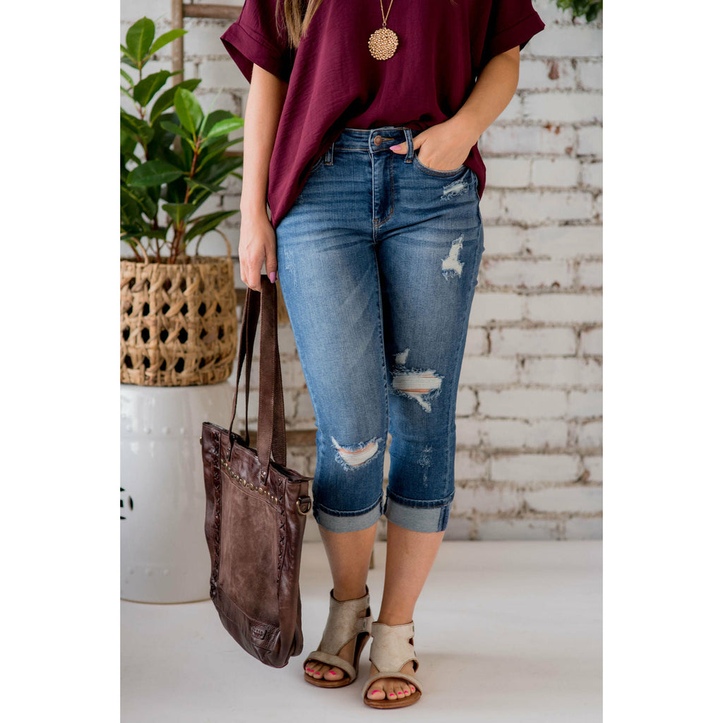 Laura Denim Capri - Betsey's Boutique Shop