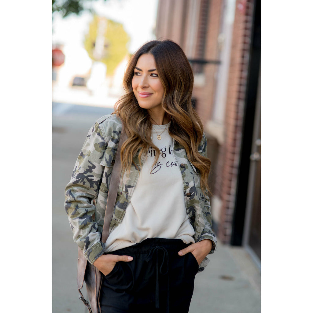 Camo Denim Jacket - Betsey's Boutique Shop