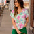 Bold Floral Faux Wrap Tee
