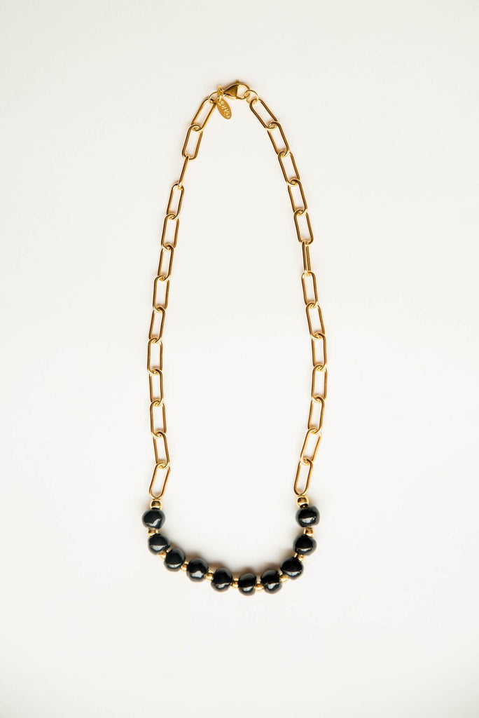 Bel Koz Gold Single Strand Clay Necklace - Betsey's Boutique Shop -