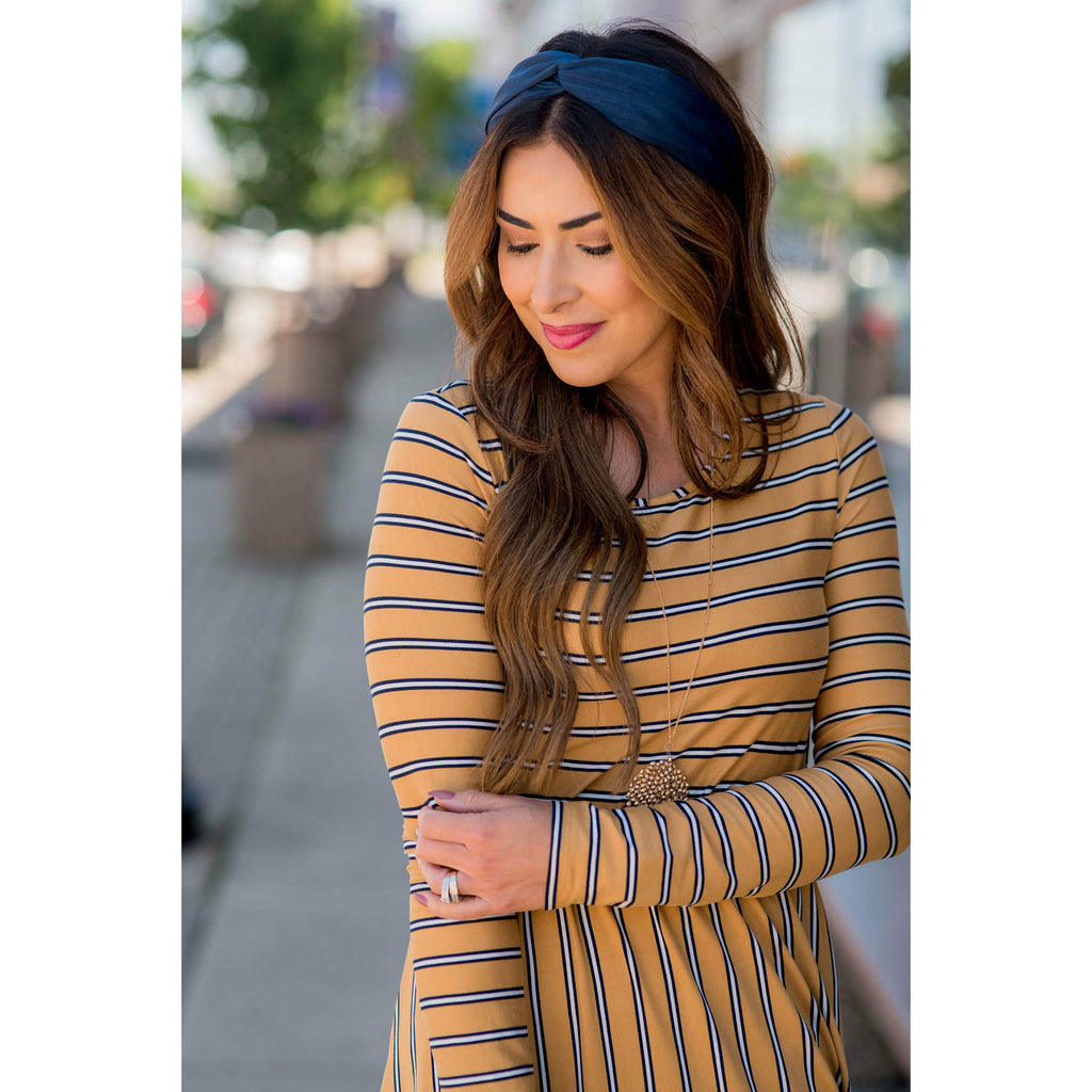 Striped Long Sleeve Midi Dress - Betsey's Boutique Shop